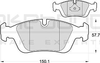 Akebono AN-4567K - Тормозные колодки, дисковые, комплект autospares.lv