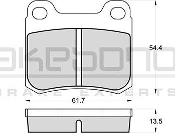 Akebono AN-4502K - Тормозные колодки, дисковые, комплект autospares.lv