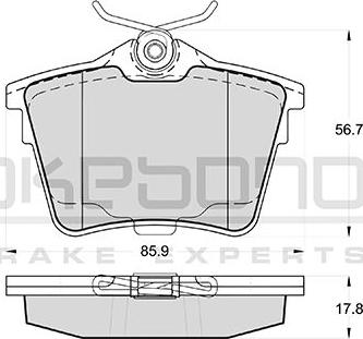 Akebono AN-4519K - Тормозные колодки, дисковые, комплект autospares.lv