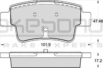 Akebono AN-4511K - Тормозные колодки, дисковые, комплект autospares.lv