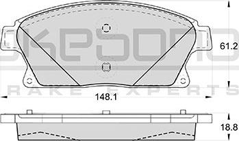 Akebono AN-4646WKE - Тормозные колодки, дисковые, комплект autospares.lv