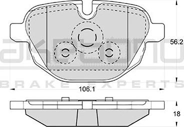 Akebono AN-4643K - Тормозные колодки, дисковые, комплект autospares.lv