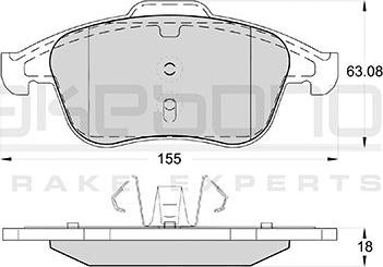 Akebono AN-4664KE - Тормозные колодки, дисковые, комплект autospares.lv