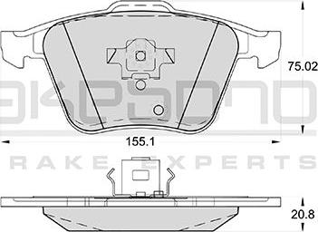 Akebono AN-4609K - Тормозные колодки, дисковые, комплект autospares.lv