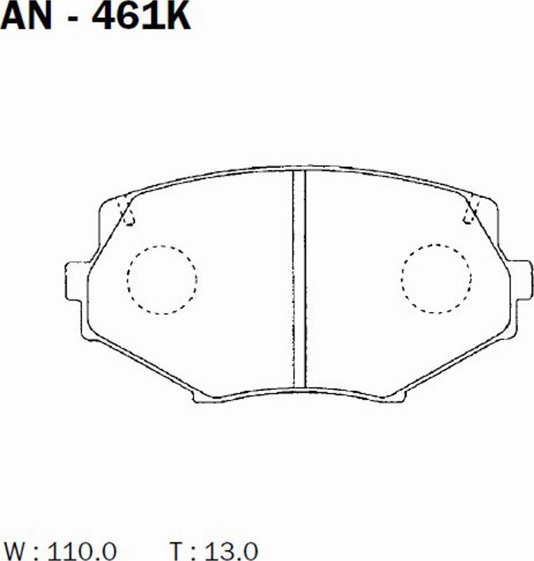 Akebono AN-461K - Тормозные колодки, дисковые, комплект autospares.lv