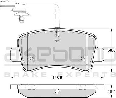 Akebono AN-4688WK - Тормозные колодки, дисковые, комплект autospares.lv