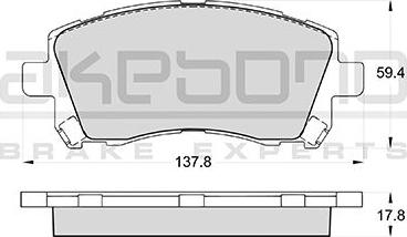 Akebono AN-463WK - Тормозные колодки, дисковые, комплект autospares.lv