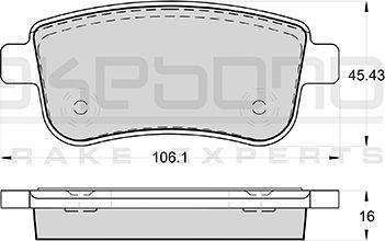 Akebono AN-4675KE - Тормозные колодки, дисковые, комплект autospares.lv