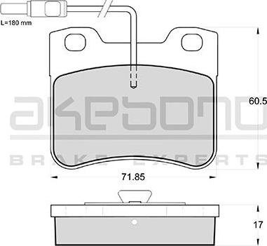 Akebono AN-4046WK - Тормозные колодки, дисковые, комплект autospares.lv