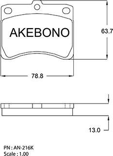 Akebono AN-4040WKE - Тормозные колодки, дисковые, комплект autospares.lv