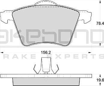 Akebono AN-4042WKE - Тормозные колодки, дисковые, комплект autospares.lv