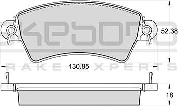 Akebono AN-4054KE - Тормозные колодки, дисковые, комплект autospares.lv