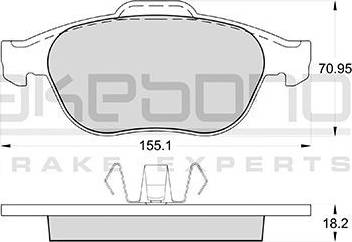 Akebono AN-4060K - Тормозные колодки, дисковые, комплект autospares.lv