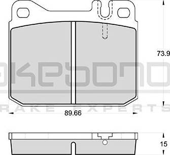 Akebono AN-4088K - Тормозные колодки, дисковые, комплект autospares.lv