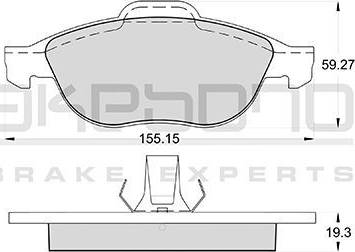 Akebono AN-4039WK - Тормозные колодки, дисковые, комплект autospares.lv