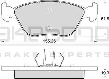 Akebono AN-4035WK - Тормозные колодки, дисковые, комплект autospares.lv