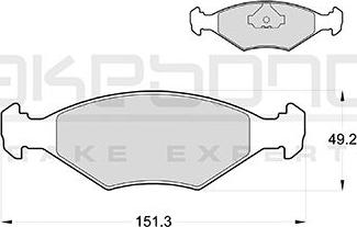 Akebono AN-4023KE - Тормозные колодки, дисковые, комплект autospares.lv