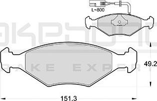 Akebono AN-4022WKE - Тормозные колодки, дисковые, комплект autospares.lv