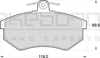 Akebono AN-4076KE - Тормозные колодки, дисковые, комплект autospares.lv