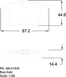 Akebono AN-4191KE - Тормозные колодки, дисковые, комплект autospares.lv