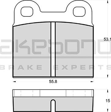 Akebono AN-4156K - Тормозные колодки, дисковые, комплект autospares.lv