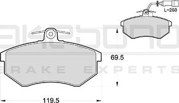 Akebono AN-4169WKE - Тормозные колодки, дисковые, комплект autospares.lv