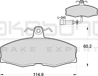 Akebono AN-4163WKE - Тормозные колодки, дисковые, комплект autospares.lv