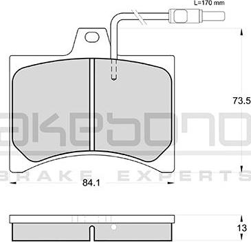 Akebono AN-4101WKE - Тормозные колодки, дисковые, комплект autospares.lv