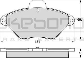 Akebono AN-4108WK - Тормозные колодки, дисковые, комплект autospares.lv