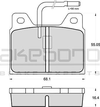 Akebono AN-4111WKE - Тормозные колодки, дисковые, комплект autospares.lv