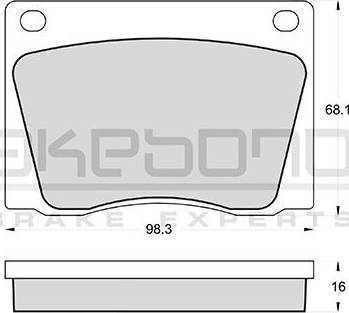 Akebono AN-4126K - Тормозные колодки, дисковые, комплект autospares.lv