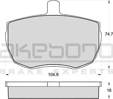 Akebono AN-4347K - Тормозные колодки, дисковые, комплект autospares.lv