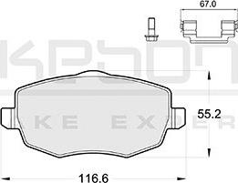 Akebono AN-4366KE - Тормозные колодки, дисковые, комплект autospares.lv