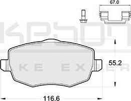 Akebono AN-4366K - Тормозные колодки, дисковые, комплект autospares.lv