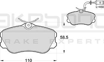 Akebono AN-4308WKE - Тормозные колодки, дисковые, комплект autospares.lv