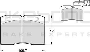 Akebono AN-4295WK - Тормозные колодки, дисковые, комплект autospares.lv