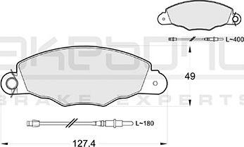 Akebono AN-4263WKE - Тормозные колодки, дисковые, комплект autospares.lv