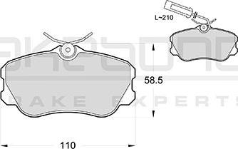 Akebono AN-4211WK - Тормозные колодки, дисковые, комплект autospares.lv