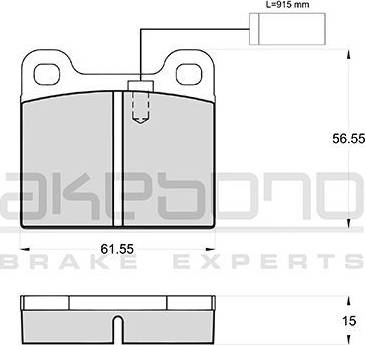 Akebono AN-4217WK - Тормозные колодки, дисковые, комплект autospares.lv