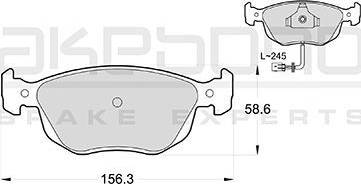 Akebono AN-4234WK - Тормозные колодки, дисковые, комплект autospares.lv