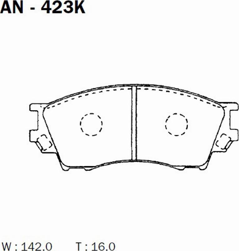 Akebono AN-423K - Тормозные колодки, дисковые, комплект autospares.lv