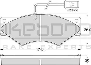 Akebono AN-4223WKE - Тормозные колодки, дисковые, комплект autospares.lv