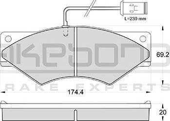 Akebono AN-4223WK - Тормозные колодки, дисковые, комплект autospares.lv