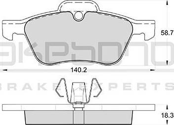 Akebono AN-4275K - Тормозные колодки, дисковые, комплект autospares.lv