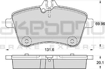 Akebono AN-4746K - Тормозные колодки, дисковые, комплект autospares.lv