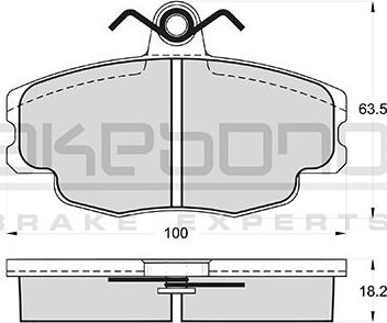 Akebono AN-4743WK - Тормозные колодки, дисковые, комплект autospares.lv