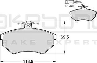 Akebono AN-4755WK - Тормозные колодки, дисковые, комплект autospares.lv