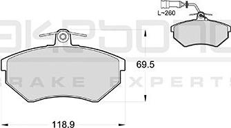 Akebono AN-4756WKE - Тормозные колодки, дисковые, комплект autospares.lv