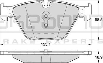 Akebono AN-4736K - Тормозные колодки, дисковые, комплект autospares.lv