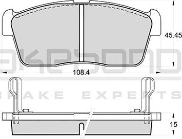 Akebono AN-4738KE - Тормозные колодки, дисковые, комплект autospares.lv